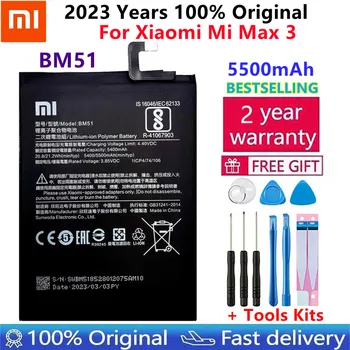100% Оригинальный Xiao mi BM51 5500 мАч Аккумулятор Для Xiaomi Max 3 Max3 MiMax3 Высококачественная Замена Телефона + Бесплатные наклейки