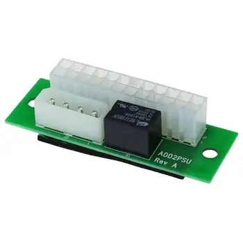 1шт Двойной Адаптер блока питания ATX 24Pin к 4Pin SATA Power Sync Starter Card Удлинитель ADD2PSU Riser Adapter для Майнинга Miner