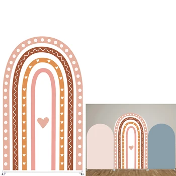Коричневый Арочный фон с принтом в виде радуги, Чехлы для вечеринок, Арочные панели, Реквизит для украшения свадьбы, Дня рождения