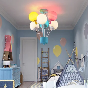 Мультяшная цветная люстра с воздушным шаром, светодиодное освещение E27, Теплое подвесное устройство для детской комнаты, креативный современный дом для спальни