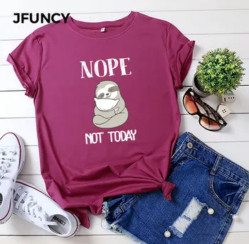 JFUNCY, женские футболки из 100% хлопка, футболка оверсайз с коротким рукавом, Летняя Свободная футболка, Новые женские топы с мультяшным принтом