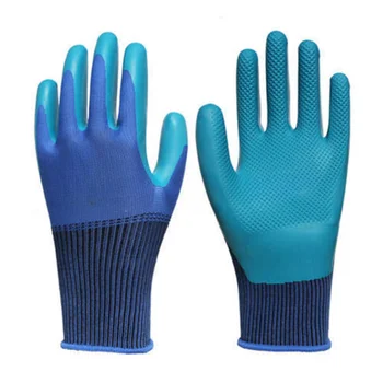 1 пара садовых перчаток, женские латексные защитные водонепроницаемые нескользящие перчатки для летнего дома и работы в саду, перчатки из полиэстера и латекса