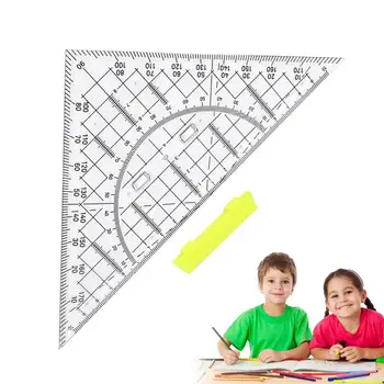 Треугольная линейка для рукоделия 22 см Школьная Линейка Линейка для рисования Треугольная Геометрия Инструменты для Рисования Математический Транспортир Прозрачный