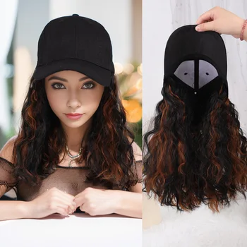 Длинноволновая кепка из синтетического волокна, парик, бейсбольная кепка, лента для наращивания волос, парик, регулируемый термостойкий женский парик