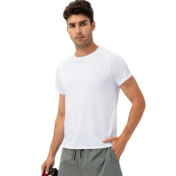 Высококачественная Мужская футболка для Бега Из полиэстера, Рубашка для фитнеса, Одежда для тренировок, Спортивная рубашка для спортзала, Топы, Легкий вес