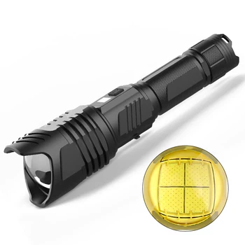 Перезаряжаемый светодиодный фонарик Супер яркий высокой мощности XHP90 Мощный фонарик USB, тактический фонарь, Масштабируемое освещение 1500LM