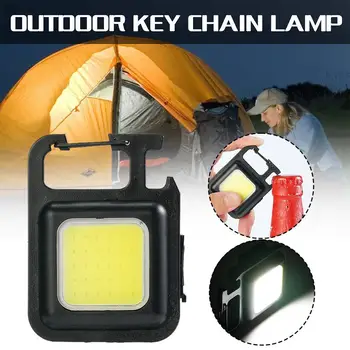 Мини Светодиодный фонарик Брелок для Ключей Многофункциональный Портативный COB Открытый Кемпинг Рыболовные фонарики USB Зарядка Рабочие огни