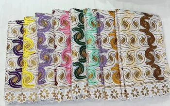 Вышитая африканская Кружевная ткань С блестками Высококачественная Нигерийская Гипюровая ткань Водорастворимые Шнурковые Кружевные материалы Для вечеринки