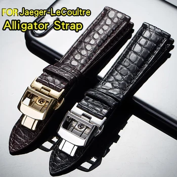 Ремешок из натуральной крокодиловой кожи для Часов Jaeger Le Coulter Reverso Серии Luxury из кожи аллигатора для Мужчин и Женщин 19 мм 20 мм 21 мм
