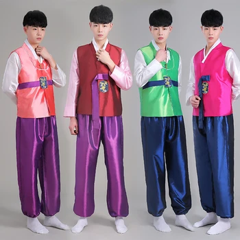 2016 Новый Корейский Мужской Традиционный Корейский Мужской Дворцовый Костюм Ханбок, Этническая Танцевальная Одежда для Выступлений
