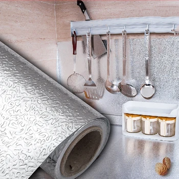 Zerolife, многоразмерные кухонные маслостойкие водонепроницаемые наклейки, плита из алюминиевой фольги, шкаф, Самоклеящаяся наклейка на стену, обои 