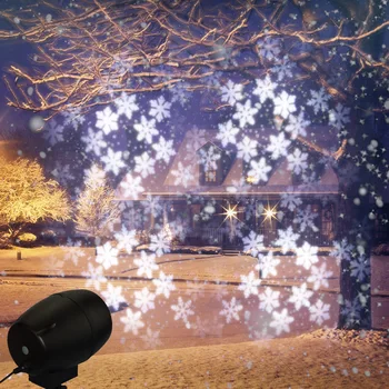 Прямая продажа с фабрики, уличная водонепроницаемая лазерная светодиодная проекционная лампа, Европа и Соединенные Штаты, трансграничный рождественский узор, снежинка