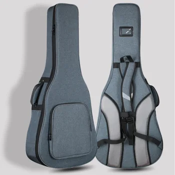Универсальный 40/41-дюймовый гитарный чехол для акустической гитары С утолщением на двойных ремнях, Мягкая сумка для гитары, Водонепроницаемый рюкзак для мужчин