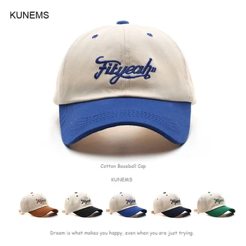 Хлопковая бейсболка KUNEMS для мужчин и женщин с вышивкой букв, солнцезащитная шляпа, кепки с козырьком, повседневные летние шляпы Унисекс