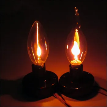 Светодиодные Лампы С Имитацией Пламени Светодиодные Лампы Накаливания Свечи Накаливания Канделябры С Изогнутым Наконечником E14 E27 Лампа Креативная Эмуляция Мерцания 3 Вт