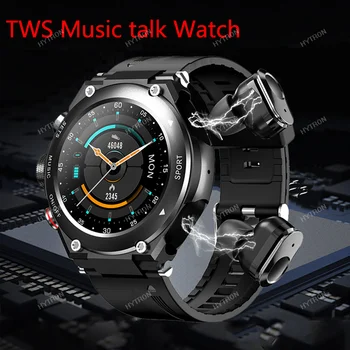2023 Новые TWS Music Talk Smartwatch Наушники 2 В 1 Мужские Смарт-часы с Наушниками 10 Часов Сильных Звуковых Эффектов Для Любителей музыки