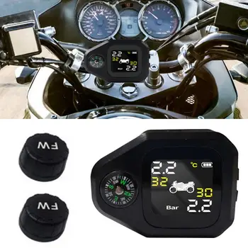 Удобный монитор давления в шинах с компасом, Антикоррозийная водонепроницаемая система мониторинга мотоцикла TPMS для улицы